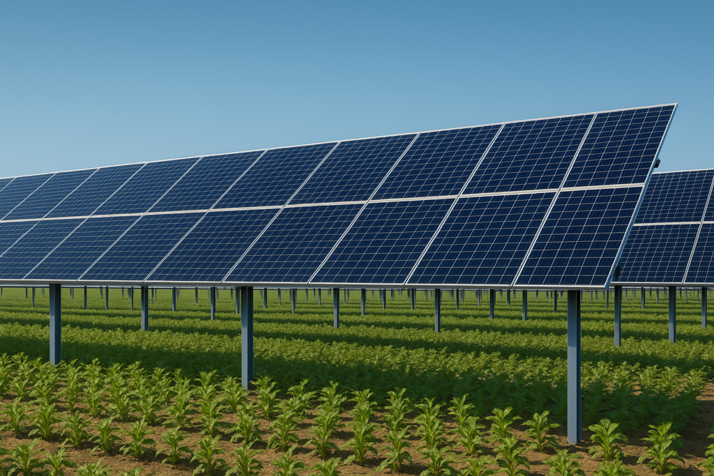 seguidores solares 1P para agrivoltaica de Solar Steel
