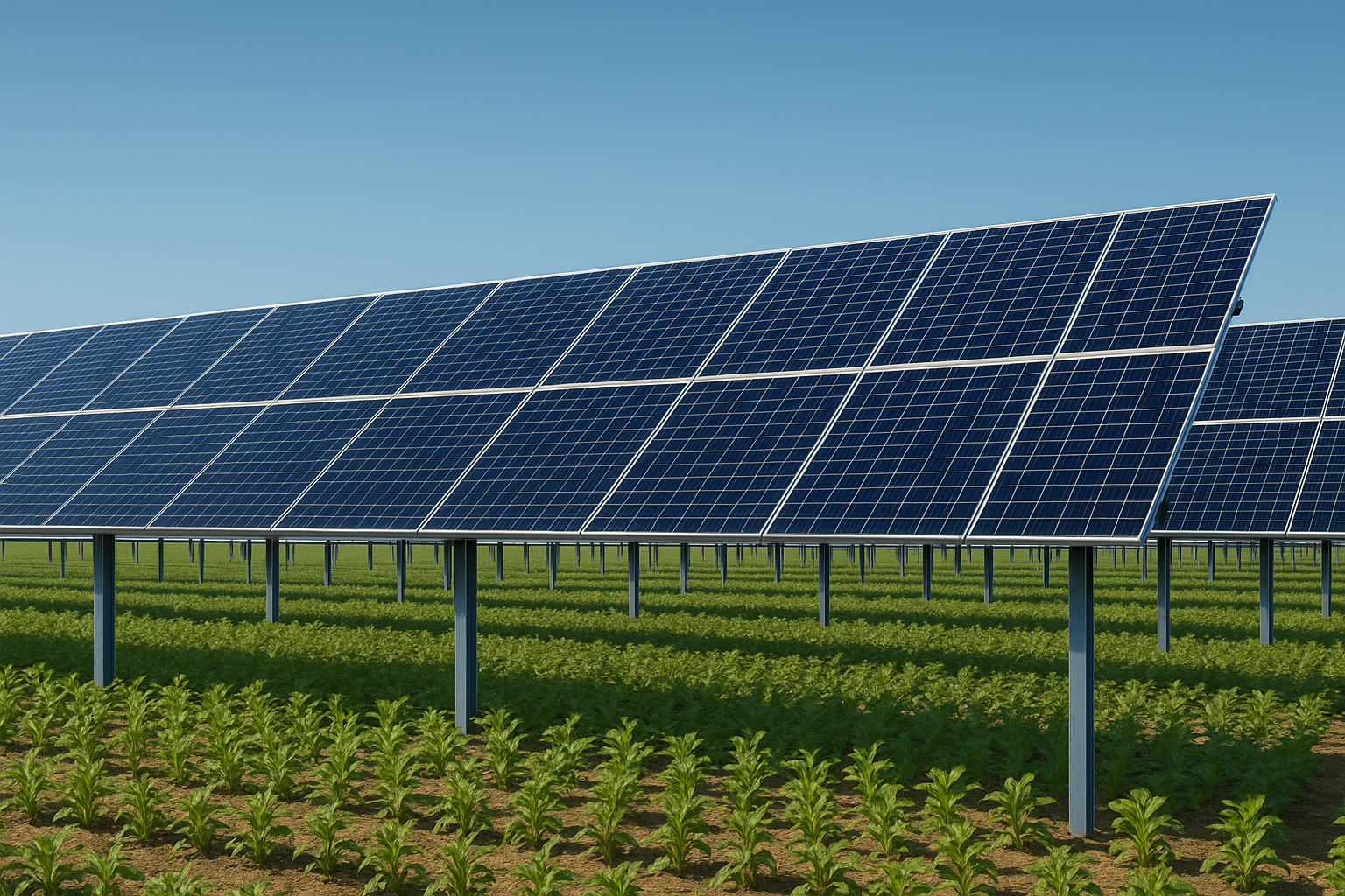 seguidores solares 1P para agrivoltaica de Solar Steel